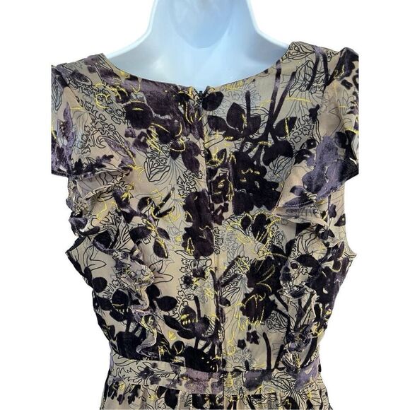 House Of Harlow 1960 X Revolve Mini Dress Purple Velvet Ruffle Deep V Women’s M - Picture 12 of 16